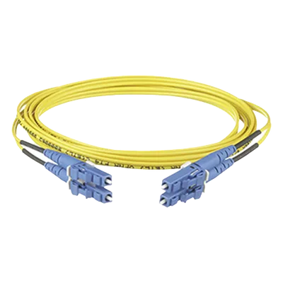 Jumper de Fibra Óptica / Monomodo OS2 9/125 / LC-LC Dúplex / OFNR Riser / 4 m (13.12 pies) / Amarillo