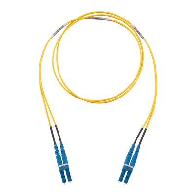 Jumper de Fibra Óptica / Monomodo OS2 9/125 / LC-LC Dúplex / OFNR Riser / 8 m (26.25 pies) / Amarillo
