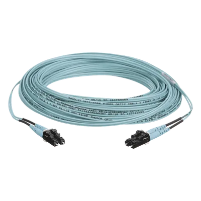 Jumper de Fibra Óptica / Multimodo OM3 50/125 / LC-LC Dúplex / OFNR Riser / Aqua / 50 m (164.04 pies)