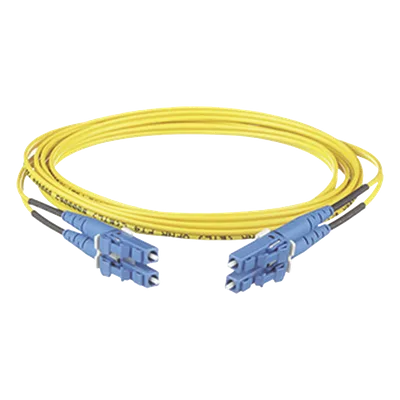 Jumper de Fibra Óptica / Monomodo OS2 9/125 / LC-LC Duplex / OFNR Riser / 12 m (39.37 pies) / Amarillo