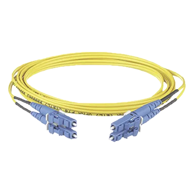Jumper de Fibra Óptica / Monomodo OS2 9/125 / LC-LC Dúplex / OFNR Riser / 30 m (98.43 pies) / Amarillo