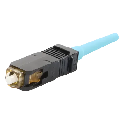 Conector de Fibra Óptica SC Simplex / Prepulido / Multimodo 50/125 OM3/OM4 / Pérdida 0.3 dB / Cerámica Zirconio / Aqua