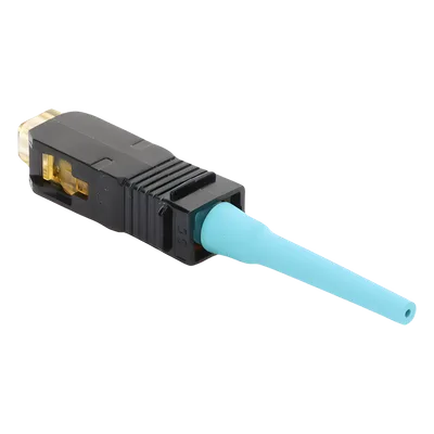 Conector de Fibra Óptica SC Simplex / Prepulido / Multimodo 50/125 OM3/OM4 / Pérdida 0.3 dB / Cerámica Zirconio / Aqua