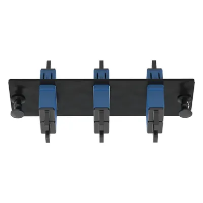 Placa Acopladora de Fibra Óptica / 3 Conectores SC Duplex (6 Fibras) / Monomodo OS1/OS2 / Color Azul / Diseño Modular Zero RU
