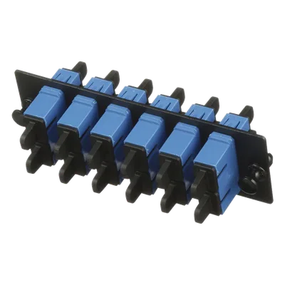 Placa Acopladora de Fibra Óptica / 6 Conectores SC Dúplex / 12 Fibras Monomodo OS1/OS2 / Color Azul
