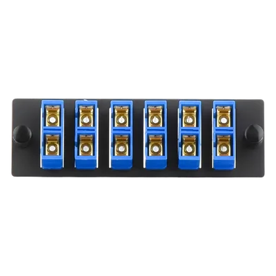 Placa Acopladora de Fibra Óptica / 6 Conectores SC Dúplex / 12 Fibras Monomodo OS1/OS2 / Color Azul