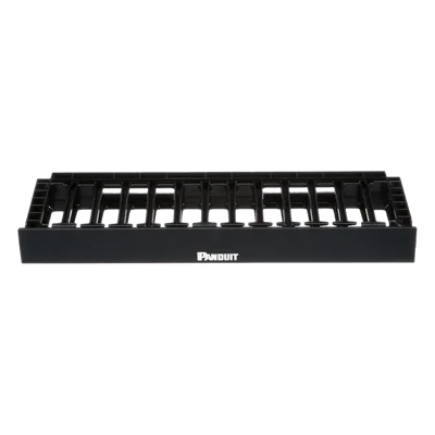 Organizador de Cables Horizontal / Alta Densidad / 1UR / 19in / Frontal Único / ABS