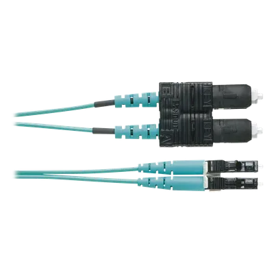 Jumper de Fibra Óptica / Multimodo OM4 50/125 / LC-SC Duplex / OFNR Riser / Aqua / 3 m (9.84 ft)