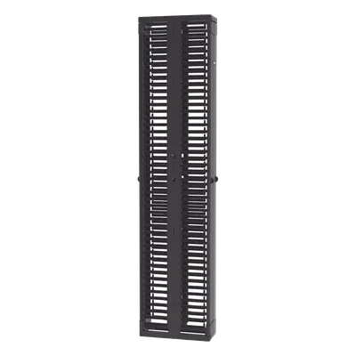 Organizador de Cables Vertical / Doble Frente y Posterior / 45 Unidades / 8 in de Ancho / Acero y ABS / Push-to-Close