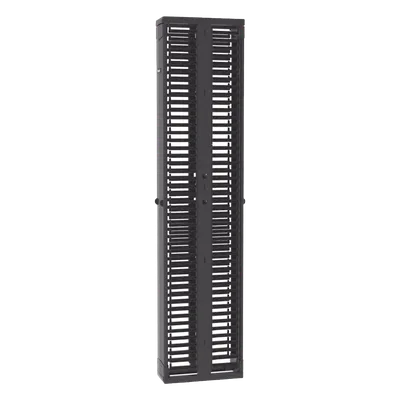 Organizador de Cables Vertical / Doble Frente y Posterior / 45 Unidades / 8 in de Ancho / Acero y ABS / Push-to-Close