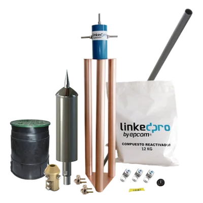 Kit Pararrayo PDC / Avance de Cebado 15 µs / Protección 70 m (230 ft) / Incluye Electrodo y Accesorios para Torre