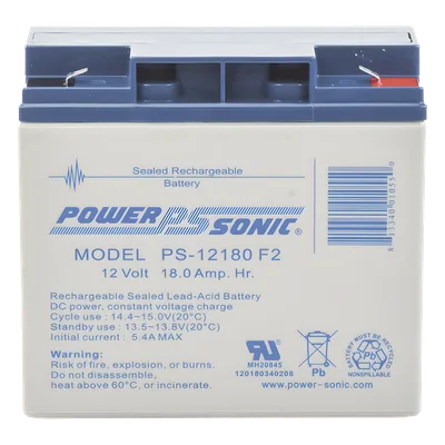 Batería de Respaldo AGM/VRLA / 12V / 18 Ah / Terminales F2 / Vida Útil 5 Años / Libre de Mantenimiento