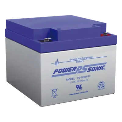 Batería de Respaldo AGM/VRLA / 12V / 26Ah / Terminales F2 / 5 Años Vida Útil / UL Reconocida