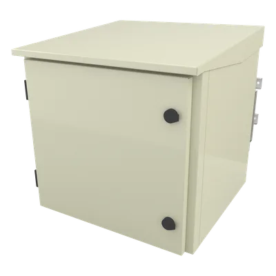 Gabinete Exterior / Rack 19" 9U / Ventiladores con Termostato / 4 Salidas NEMA 5-15R 10A / Poste Torre Pared
