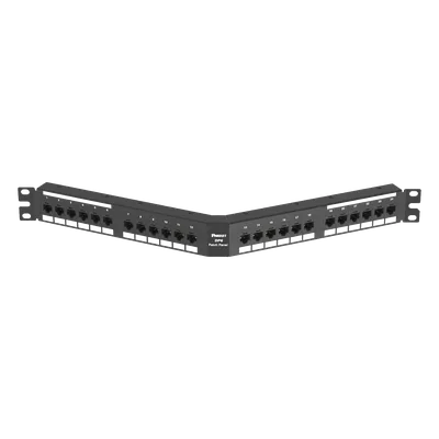 Panel de Parcheo Angulado / Categoría 6A / 24 Puertos / 1UR / 10GBASE-T / PoE++ 100W