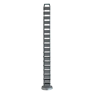 Organizador de Cables Vertical Articulado / Altura Ajustable / 18 Enlaces / ABS y Acero Inoxidable / Operación hasta 105°C