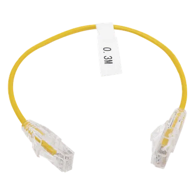 Cable de Parcheo Slim UTP Cat6 / 30 cm (0.98 ft) / 28 AWG / Amarillo / 10 Gbps