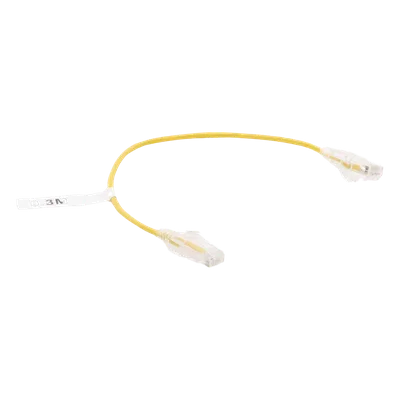 Cable de Parcheo Slim UTP Cat6 / 30 cm (0.98 ft) / 28 AWG / Amarillo / 10 Gbps