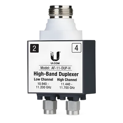 Duplexer / 11 GHz Banda Licenciada / Alta 10.940-11.200 GHz y 11.440-11.700 GHz / PoE 50VDC / SMA+N-Type / -40 a 55°C