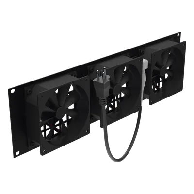 Kit de Ventilación para Rack / 3 Ventiladores 12 x 12 cm / 110 Vca / Clavija 5-15P / 1.8 m (5.9 ft) de Cable / 19" Ancho