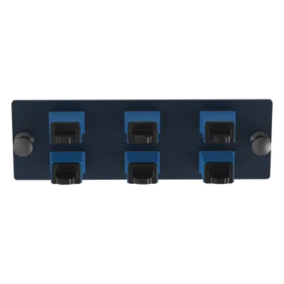 Placa Acopladora de Fibra Óptica / 6 Conectores SC Simplex / Monomodo OS1/OS2 / Color Azul / Snap-In