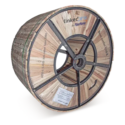 Cable de Fibra Óptica ADSS / Monomodo G.652D / 6 Hilos / Armadura Anti-Roedor / Span 200 m (656.2 ft) / 4 km / Dieléctrico Autosoportado