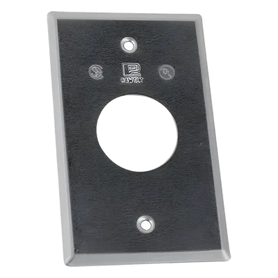 Tapa rectangular aluminio / Tipo RR / 40.38 mm central / 2 diámetros 3 mm / 1.02 mm espesor / Intemperie