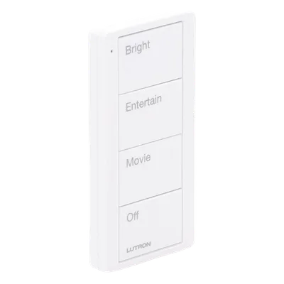 Control Pico Inalámbrico / 4 Botones de Escena / RF Clear Connect / Alcance 18 m (59.1 ft) Línea de Vista / Batería CR2032 10 Años