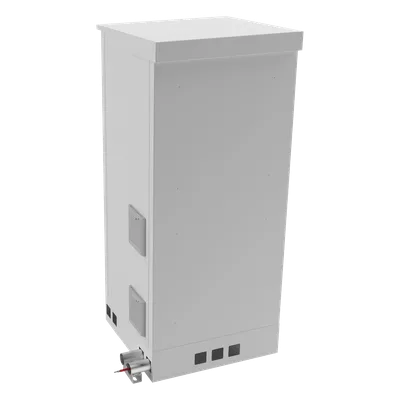 Gabinete de Piso Exterior / Rack 19" 16 U / Ventiladores con Termostato / IP-54 / Espacio para 2 Baterías / 110 VCA / 600 x 1429 x 5 mm