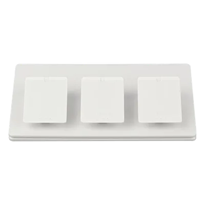 Pedestal de Mesa Triple / Base 117 mm (4.59 in) / Acabado Brillante Blanco / Sin Cableado / Compatible con Controles Pico