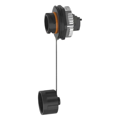 Conector Industrial RJ45 / Categoría 6A / IP67 / 8 Posiciones / Tapa Protectora / 50 μin Oro / 24 AWG