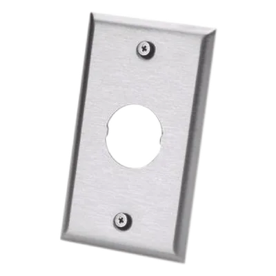 Placa de Pared Industrial / 1 Puerto / Acero Inoxidable / Montaje Vertical / Superficie Plana