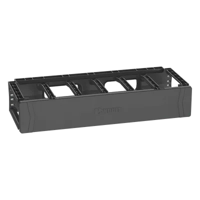 Organizador de Cables Horizontal / Rack 19 pulgadas / 2UR / Cubierta Magnética Doble Bisagra / Aberturas para Cat 6 y 6A / 484 x 90 x 202 mm (19 x 3.5 x 7.9 in)