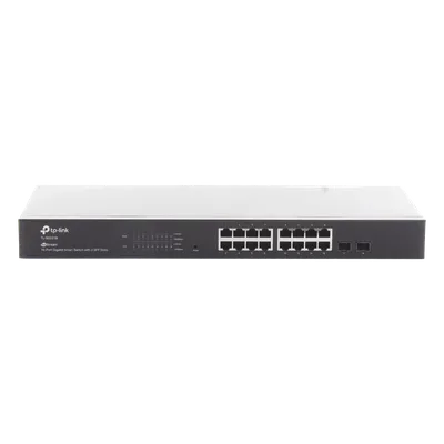 Switch Administrable / 16 Puertos Gigabit RJ45 / 2 Puertos SFP 1G / Rendimiento 36 Gbps / Sin Ventilador / Gestión Centralizada OMADA