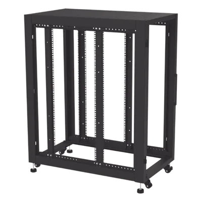 Gabinete de Piso para Telecomunicaciones / 24 UR / 600 x 1000 mm / Puerta con Cristal Templado / Cierre 3 Puntos / Postes Ajustables