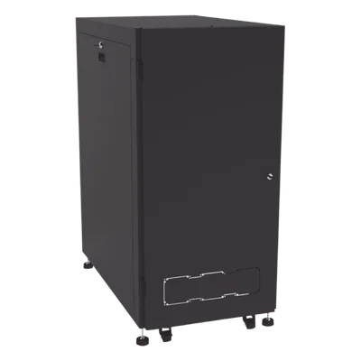 Gabinete de Piso para Telecomunicaciones / 24 UR / 600 x 1000 mm / Puerta con Cristal Templado / Cierre 3 Puntos / Postes Ajustables