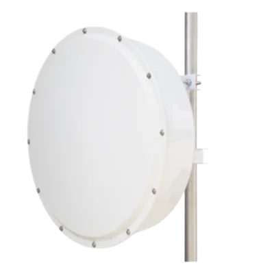 Antena direccional de alta resistencia, Ganancia 30 dBi, (4.9 -6.5 GHz), Plato hondo para mayor inmunidad al ruido, Conectores N-Hembra, Montaje y radomo incluido