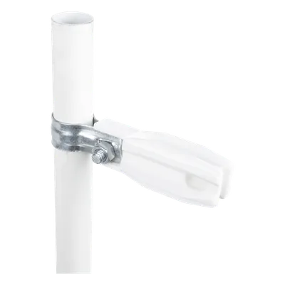 Aislador de Paso o Esquina / Abrazadera 1" (25 mm) / Resina Virgen 100% / Acero Galvanizado / Protección UV / Bolsa 100 Unidades