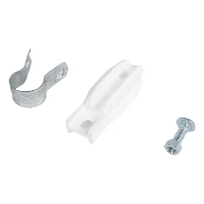 Aislador de Paso o Esquina / Abrazadera 1" (25 mm) / Resina Virgen 100% / Acero Galvanizado / Protección UV / Bolsa 100 Unidades