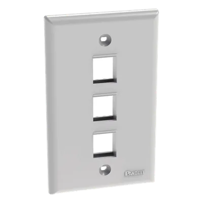 Placa de Pared Vertical / 3 Puertos Keystone / ABS / 69.8 x 114.3 mm / 2.75 x 4.5 pulg. / Blanco