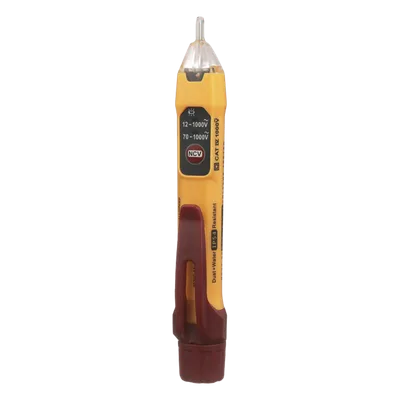 Detector de Voltaje sin Contacto / Rango Dual 12-1000 VCA / Indicadores Visuales y Audibles / CAT IV 1000 V / Apagado Automático / IP54