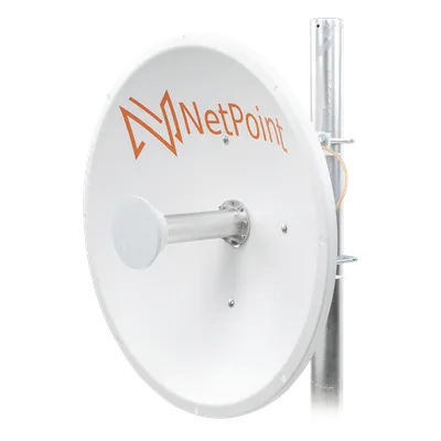 Antena Parabólica Direccional / 4.9-6.4 GHz / Ganancia 30 dBi / Dual Slant 45° y 90° / Alcance 30 km (98,425 ft) / Diámetro 60 cm (23.6 in)