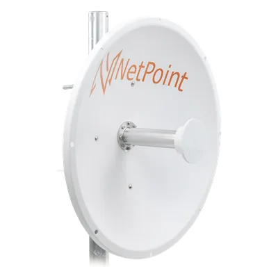Antena Parabólica Direccional / 4.9-6.4 GHz / Ganancia 30 dBi / Dual Slant 45° y 90° / Alcance 30 km (98,425 ft) / Diámetro 60 cm (23.6 in)