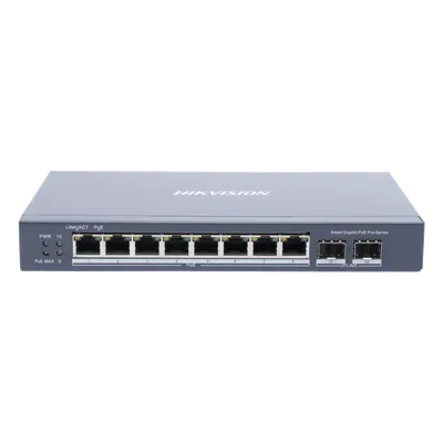 Switch Administrable PoE+ / 8 Puertos Gigabit / 2 SFP / Extensión 300 m (984.3 ft) / 110 W / Gestión en la Nube
