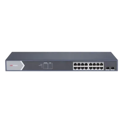Switch PoE+ Administrable / 16 Puertos Gigabit / 2 Puertos SFP / Alcance Extendido 300 m (984.3 ft) / 225 W / Gestión Web y Nube