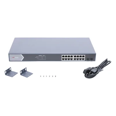 Switch PoE+ Administrable / 16 Puertos Gigabit / 2 Puertos SFP / Alcance Extendido 300 m (984.3 ft) / 225 W / Gestión Web y Nube
