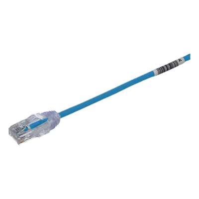 Cable de Parcheo Cat6 / UTP / 28AWG / Diámetro Reducido 3.8 mm / 0.5 m (1.64 ft) / Azul / LSZH-CM / PoE Tipo 3-4