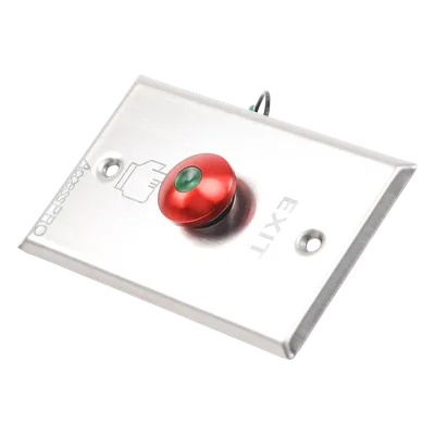 Botón de Parada de Emergencia / Contacto NO/NC / LED 12 VCC / Acero Inoxidable / Ø 16 mm / Placa 115 x 70 x 32 mm