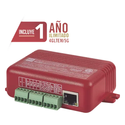 Comunicador Dual para Panel de Incendio / 4G LTE-M + Ethernet / 4 Entradas Contact-ID / 2 Salidas de Voltaje / UL 864 / CSFM 7300