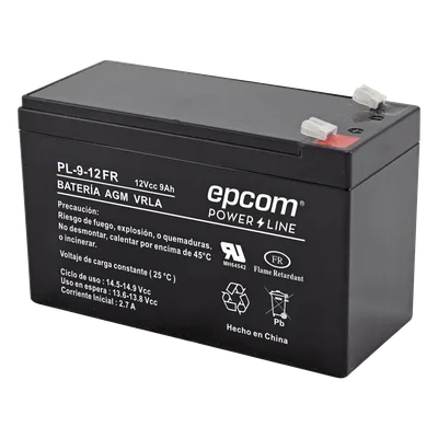 Batería de Respaldo AGM-VRLA / 12 Vcc / 9 Ah / Certificación UL / Retardante a la Flama / Terminales F1